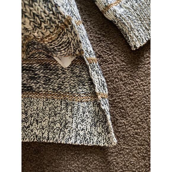 Zara Knit Black/White/Gold Sweater Sz Small - Picture 4 of 10